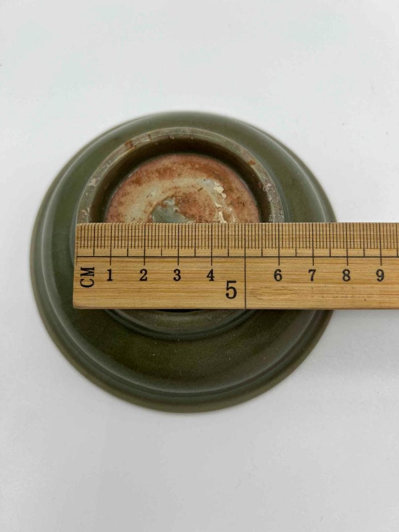 元時代　青磁　龍泉窯茶盞　青磁茶碗 　唐物　古賞物　時代物(D-84)