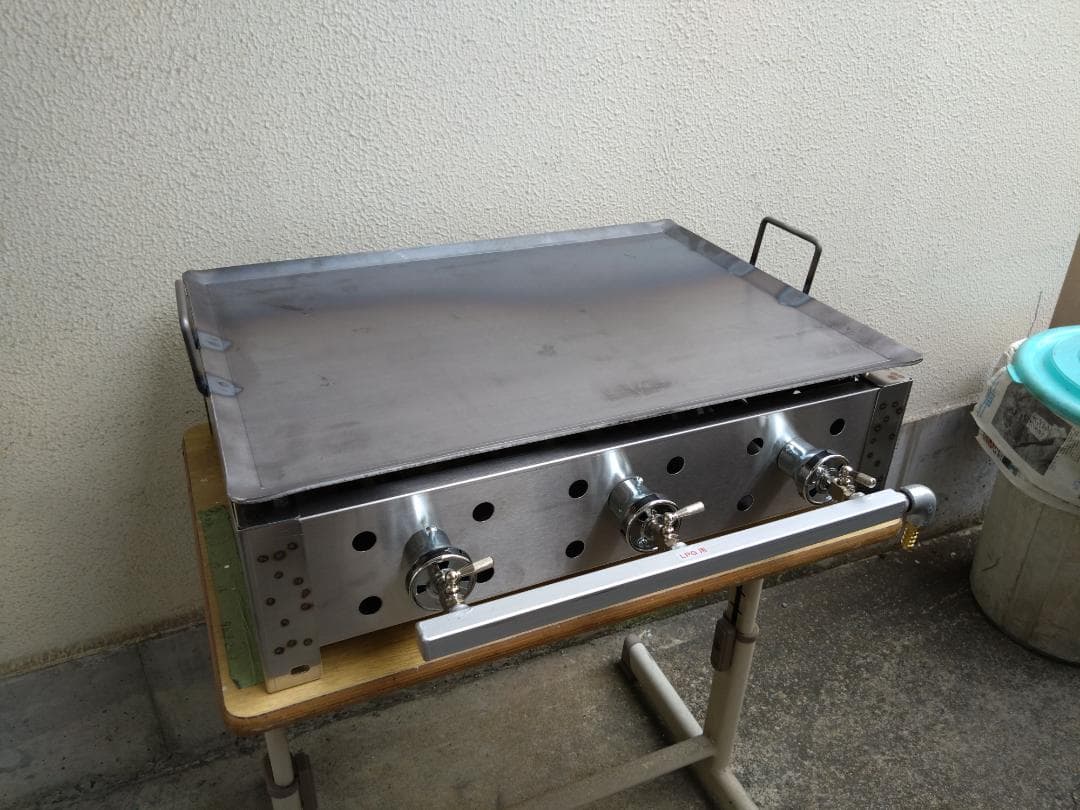 未使用品 便利な取手付 鉄板焼き グリラー お好み広島焼きそば ガスグリドル