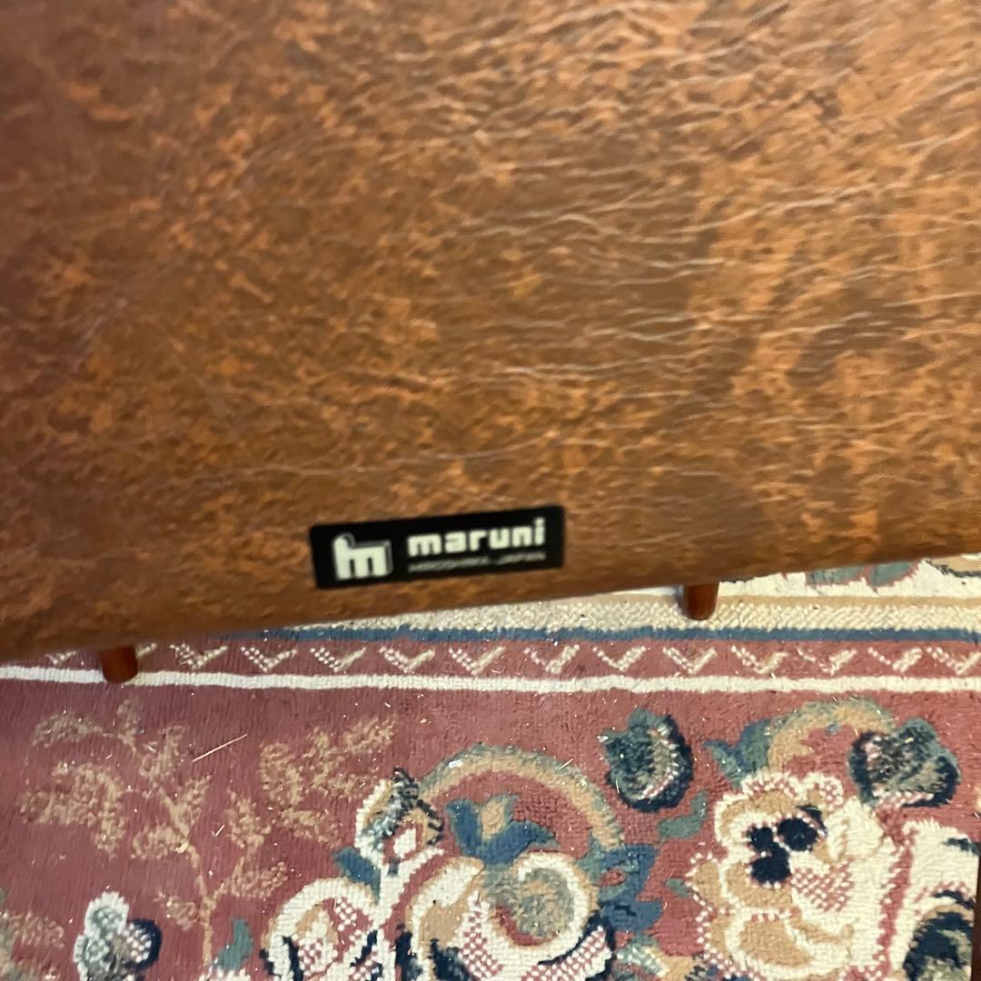 ⑥北欧レトロ マルニ木工 木製椅子 鋲打ちダイニングチェア ロビーチェア 古家具