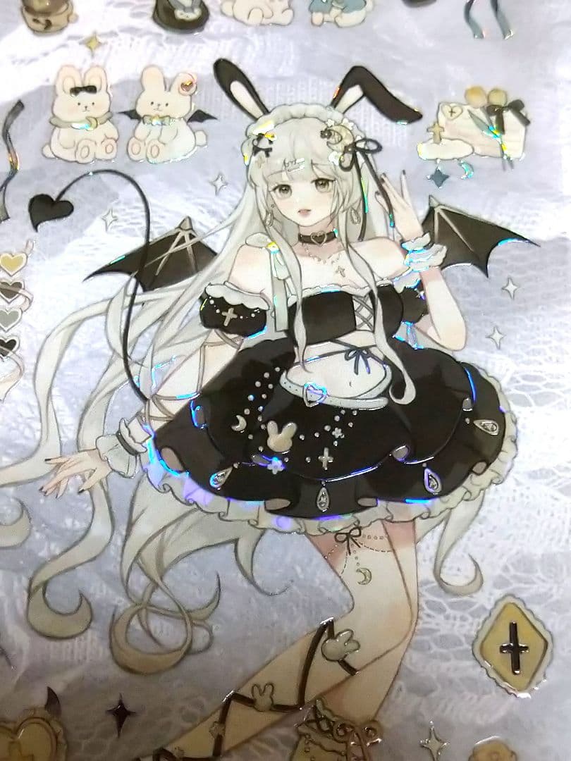 J670＃兔耳梦黛(贝壳光)一万小时＆一木一横切り売り海外人物マステ女の子