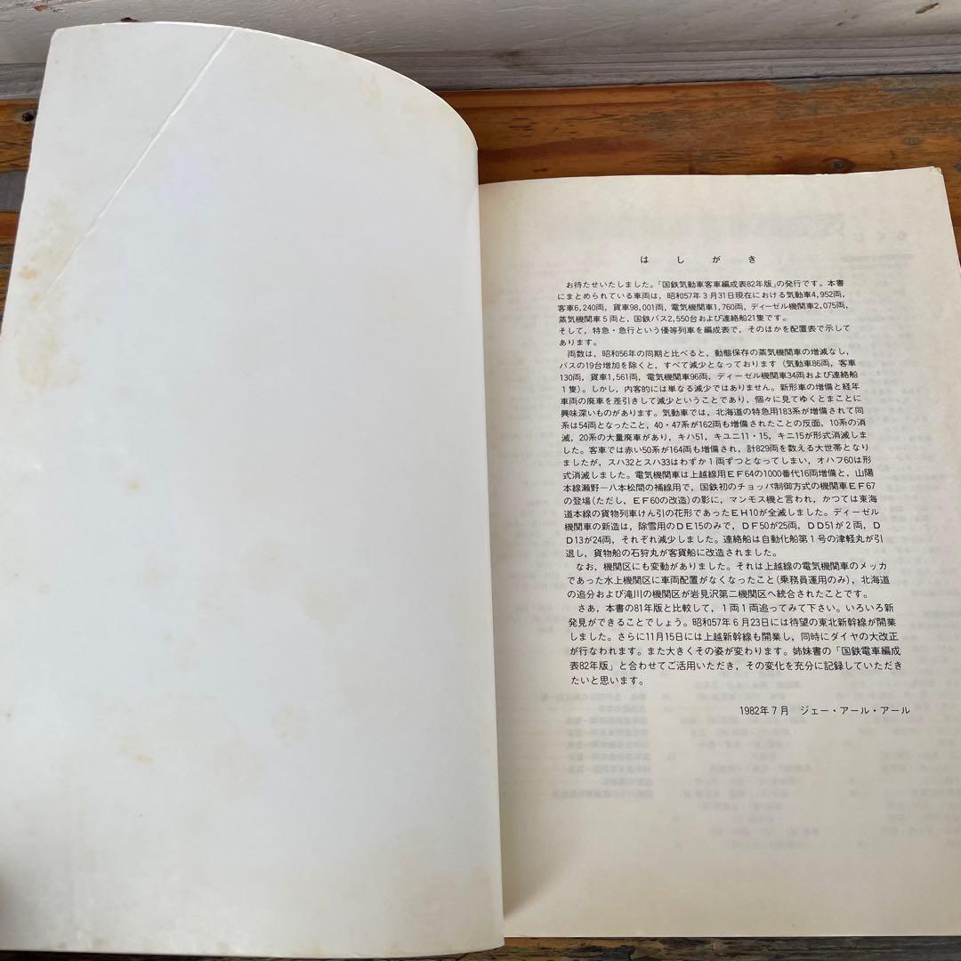 【希少】国鉄気動車、客車編成表82年版機関車配置表付ジェー·アール·アール発行③