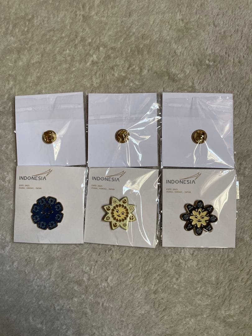 大阪　万博　ピンバッジ　インドネシア　パビリオン　2セット　( 6点 ).