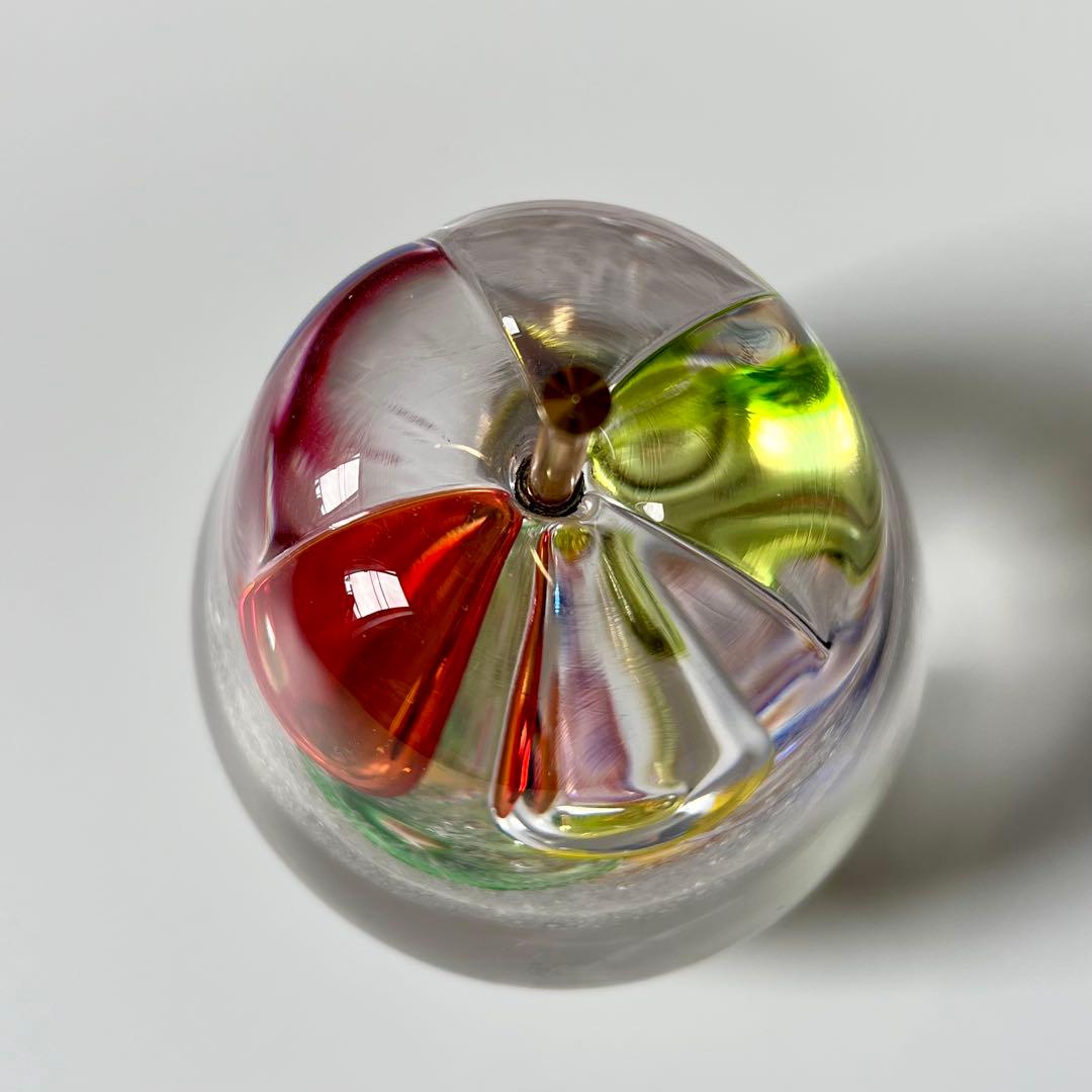 安田泰三　ガラス　洋梨　ペーパーウェイト