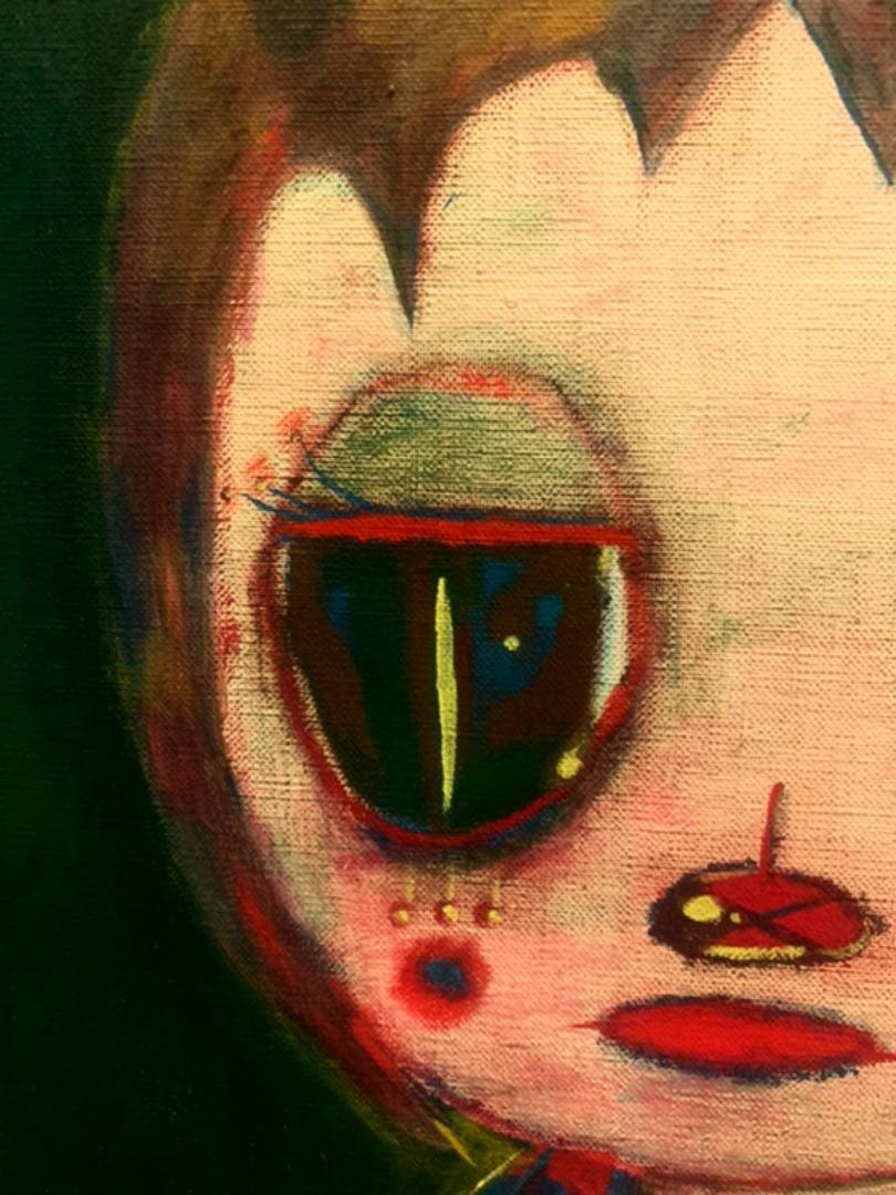 アーティスト無名　北欧アート女の子　F10サイズ　キャンバスアクリル画