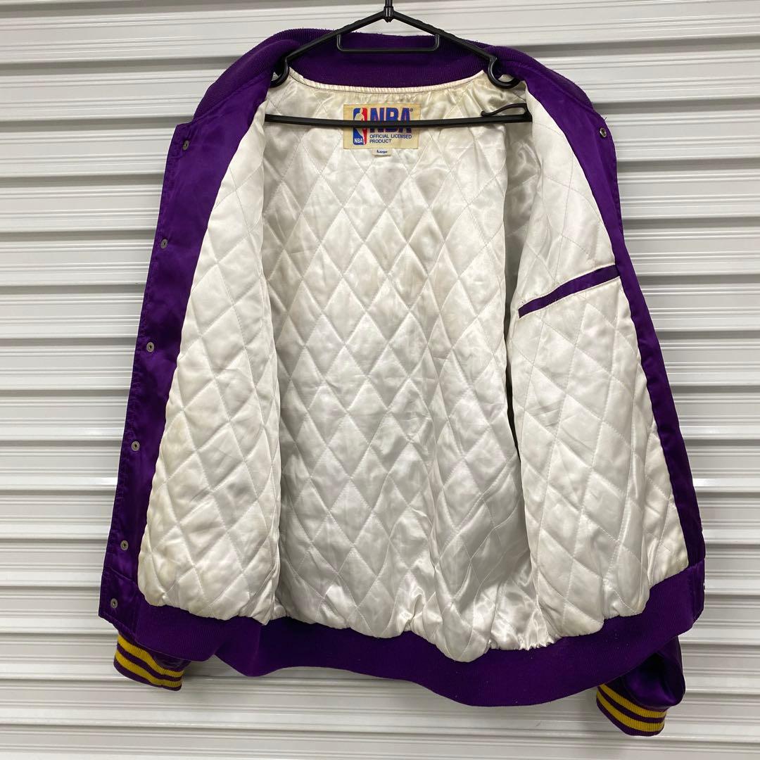 NBA LAKERS レイカーズ バーシティジャケット スタジャン パープル L