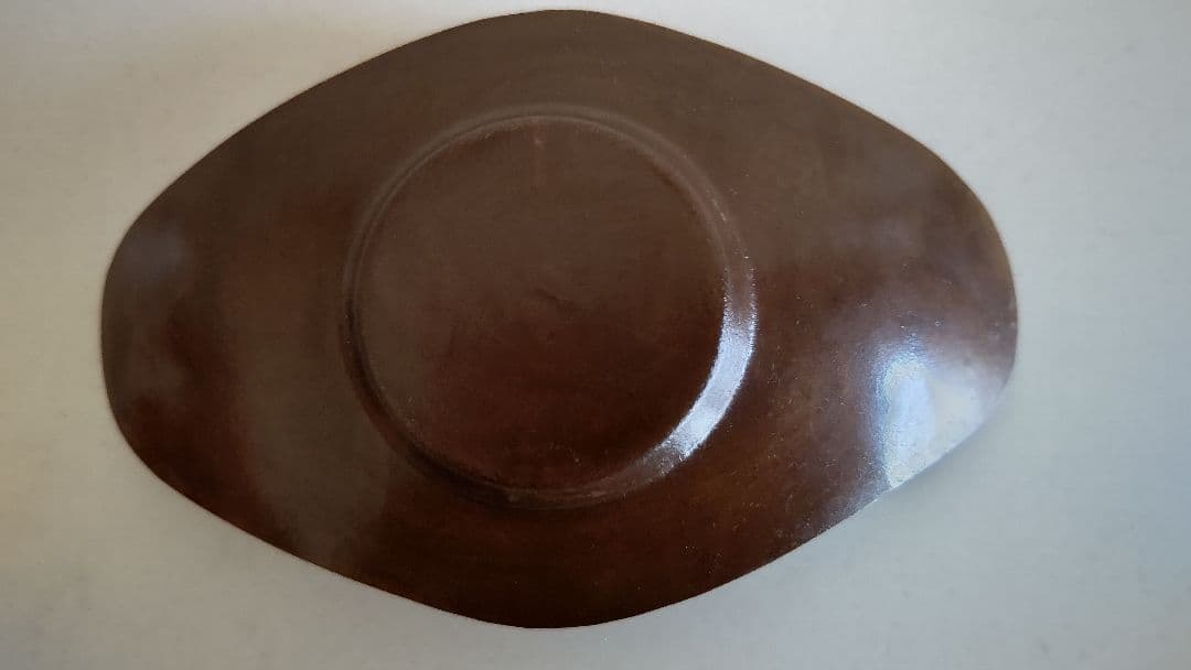 茶托　5枚　舟形 梅文 煎茶道具 銅製?