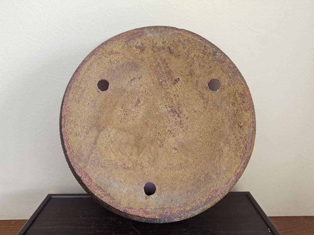 陶器製円形盆栽鉢 大型　ブラウン 約51cm×12.5cm