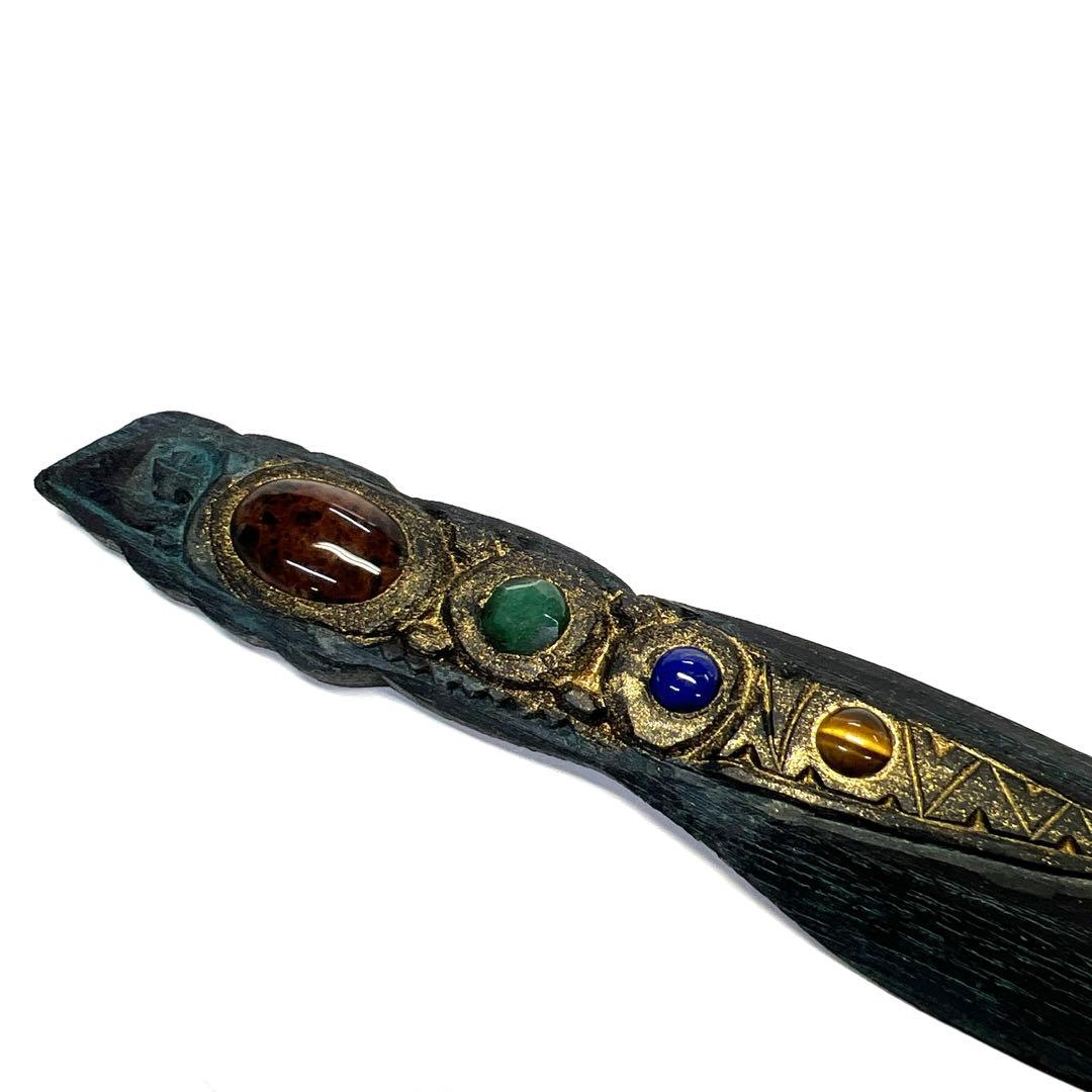 アイヌコタン　西田智三　ペーパーナイフ大　天然石　ラピスラズリ　アベンチュリン