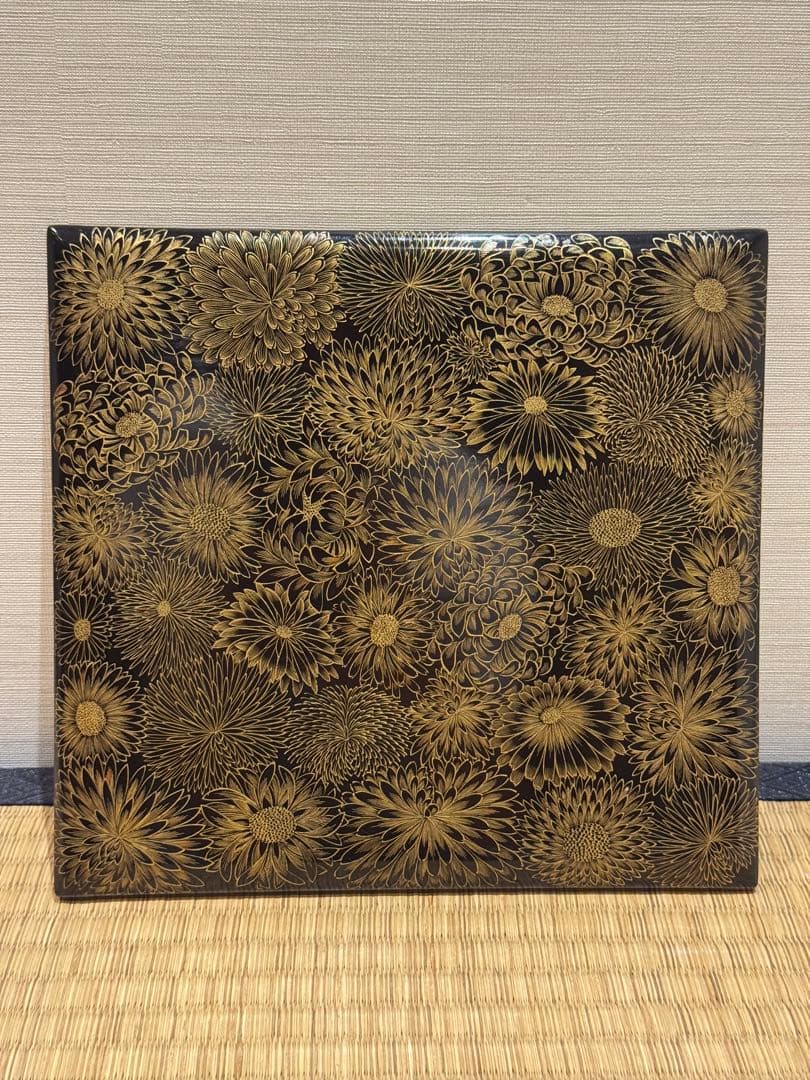 輪島塗 菊花総沈金彫 五段重箱 木製漆器