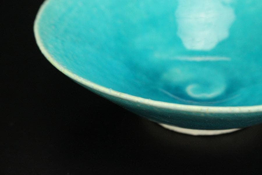 料理器 トルコ青 向付 小碗 義隆作 共箱(LC779)