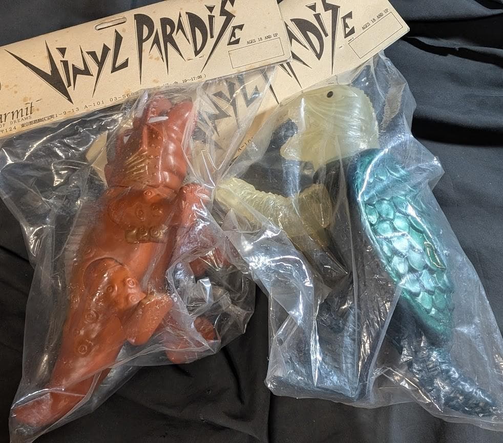 昭和ガメラ透明頭・ジャイガー（マーミット）ビニールパラダイス未開封２体セット