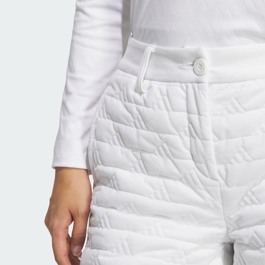 【S】秋冬 定価34,100円 アディダス ゴルフ 中綿 キルト セットアップ白