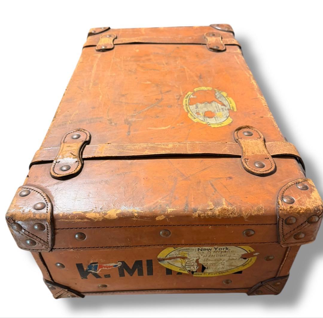 #明治〜大正 当時物 ヴィンテージ トランクケース 革製 旅行用スーツケース