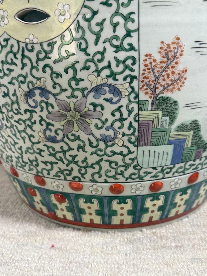 中国　粉彩人物圖　墩② 送料込み260206