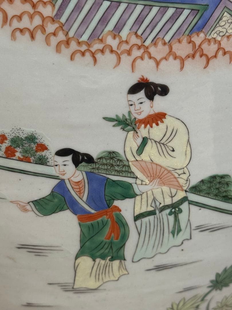 中国　粉彩人物圖　墩② 送料込み260206