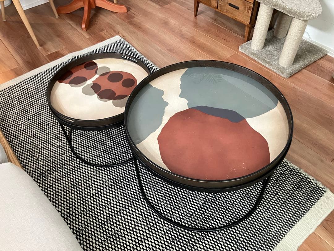 専用　Ethnicraft (海外輸入品)トレイ/ネスティングテーブル　小