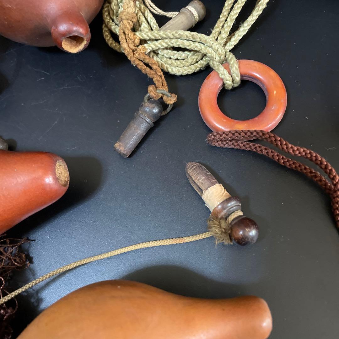 時代物　瓢箪水筒　ひょうたん　お茶入れ　銀口　茶道具　まとめて