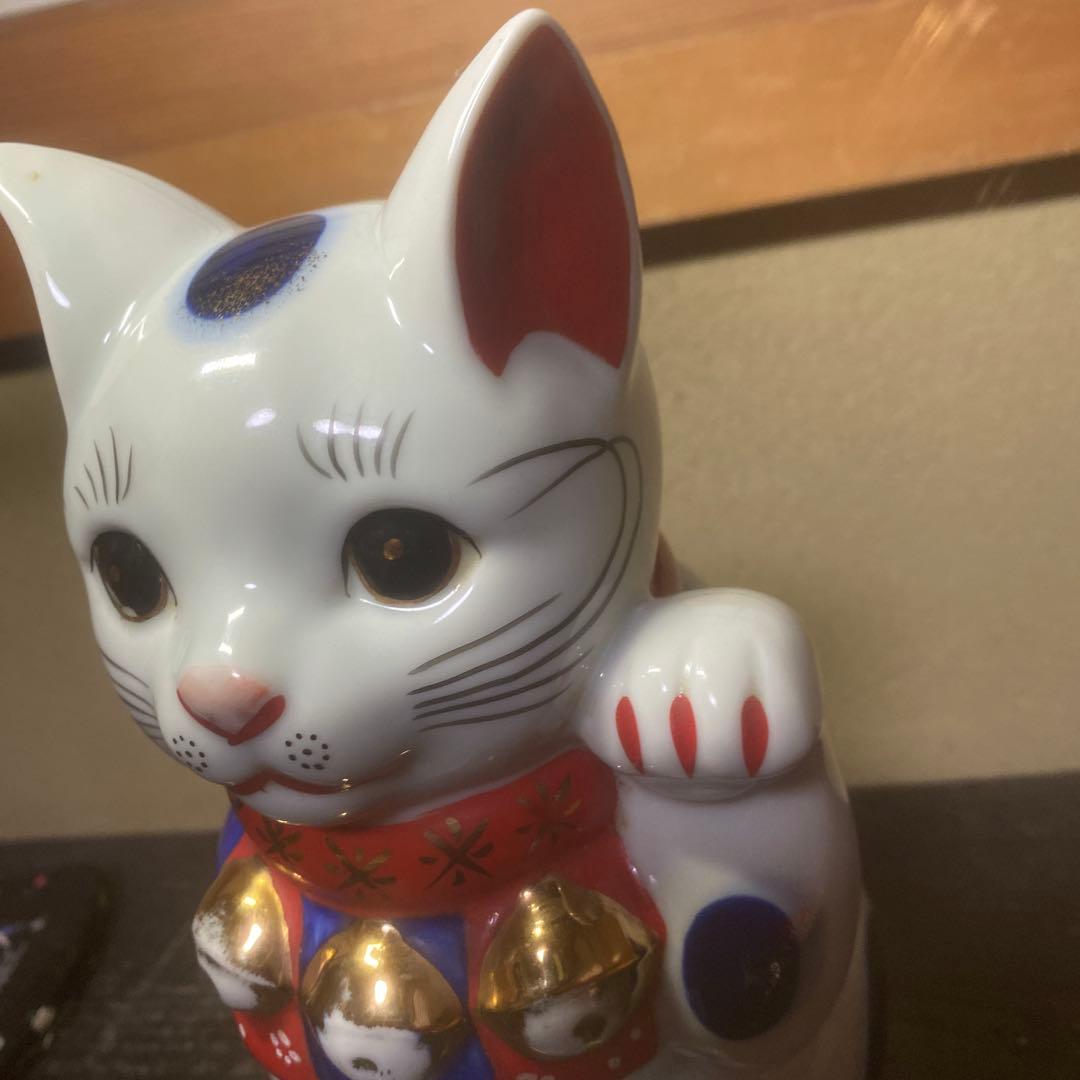 陶器製 招き猫 置物 約23cm11cm12cm