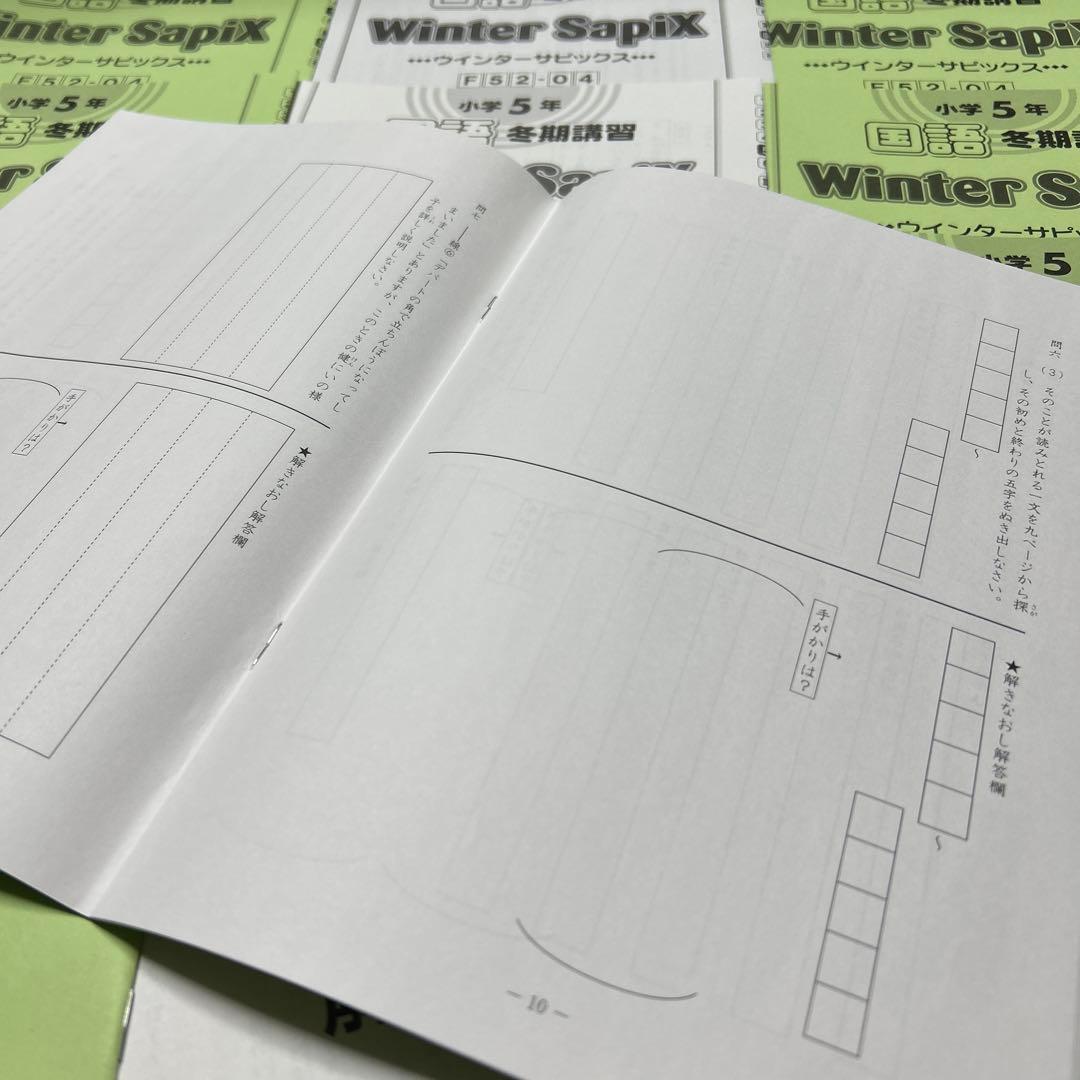 ㉒A 新品　サピックス　SAPIX 5年　国語　冬期講習　ウィンターサピックス