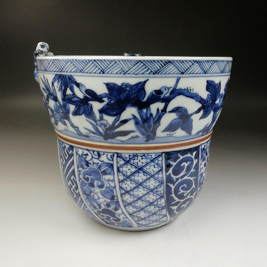 Ｔ７４３　水指　『染付　一閑人』『平安　西村徳泉 造』　共箱　茶道具