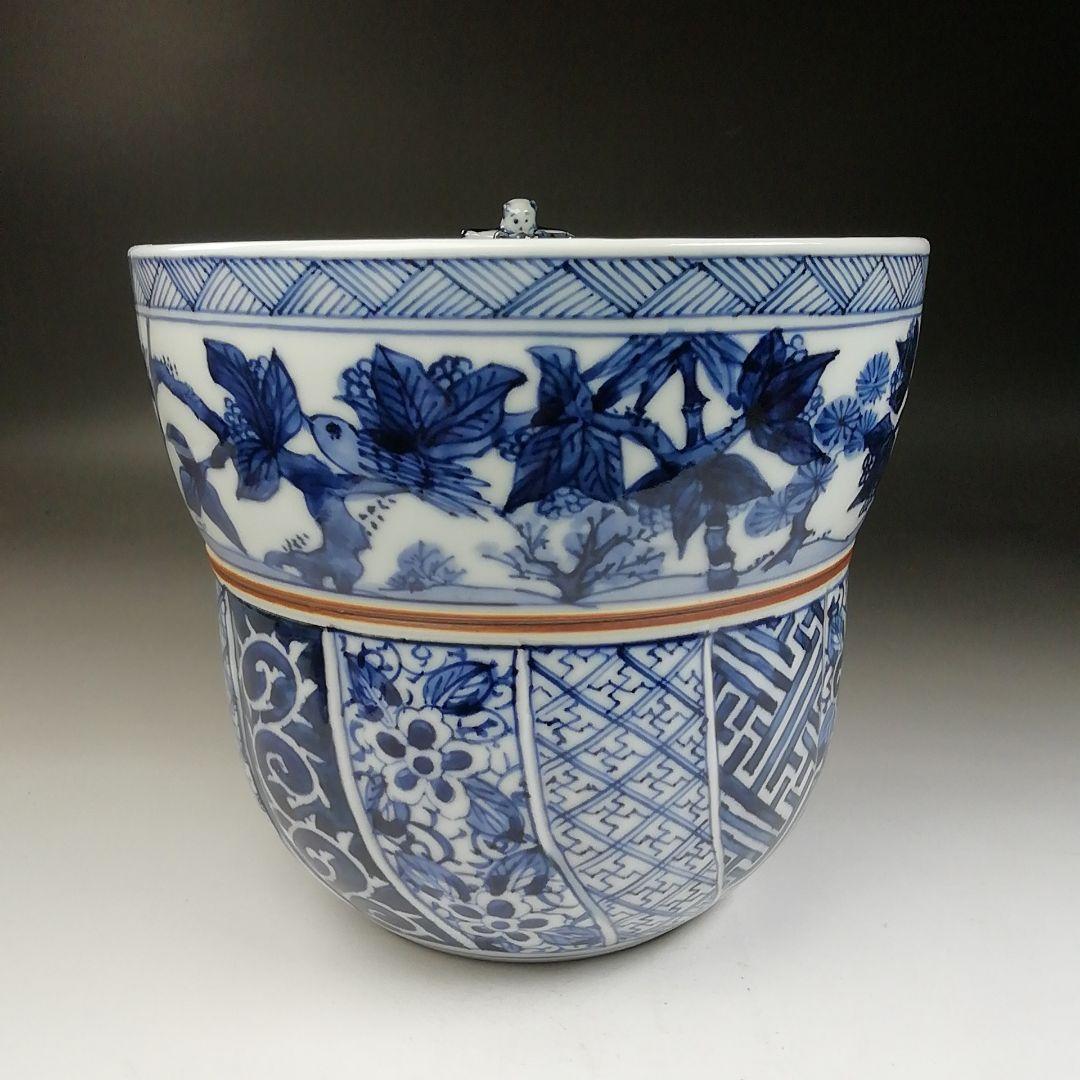 Ｔ７４３　水指　『染付　一閑人』『平安　西村徳泉 造』　共箱　茶道具