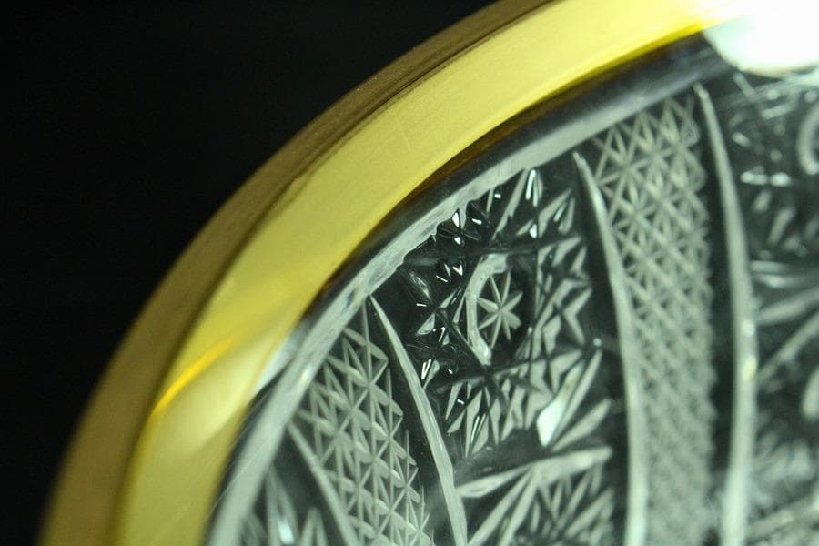 懐石 金縁 硝子 鉢 美品(K-A361)