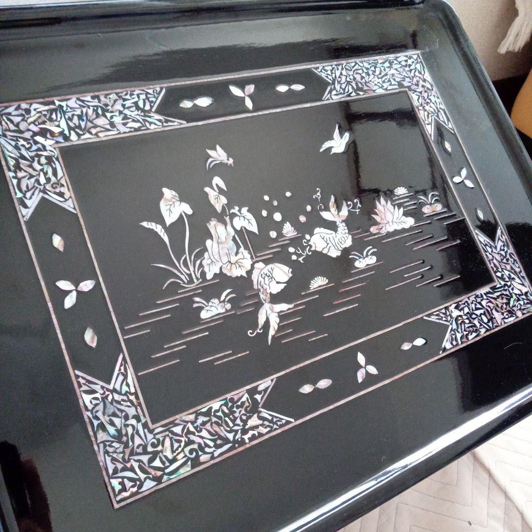 李朝螺鈿　李朝家具　四方膳　ソバン　骨董　韓国　朝鮮美術　李朝　アンティーク