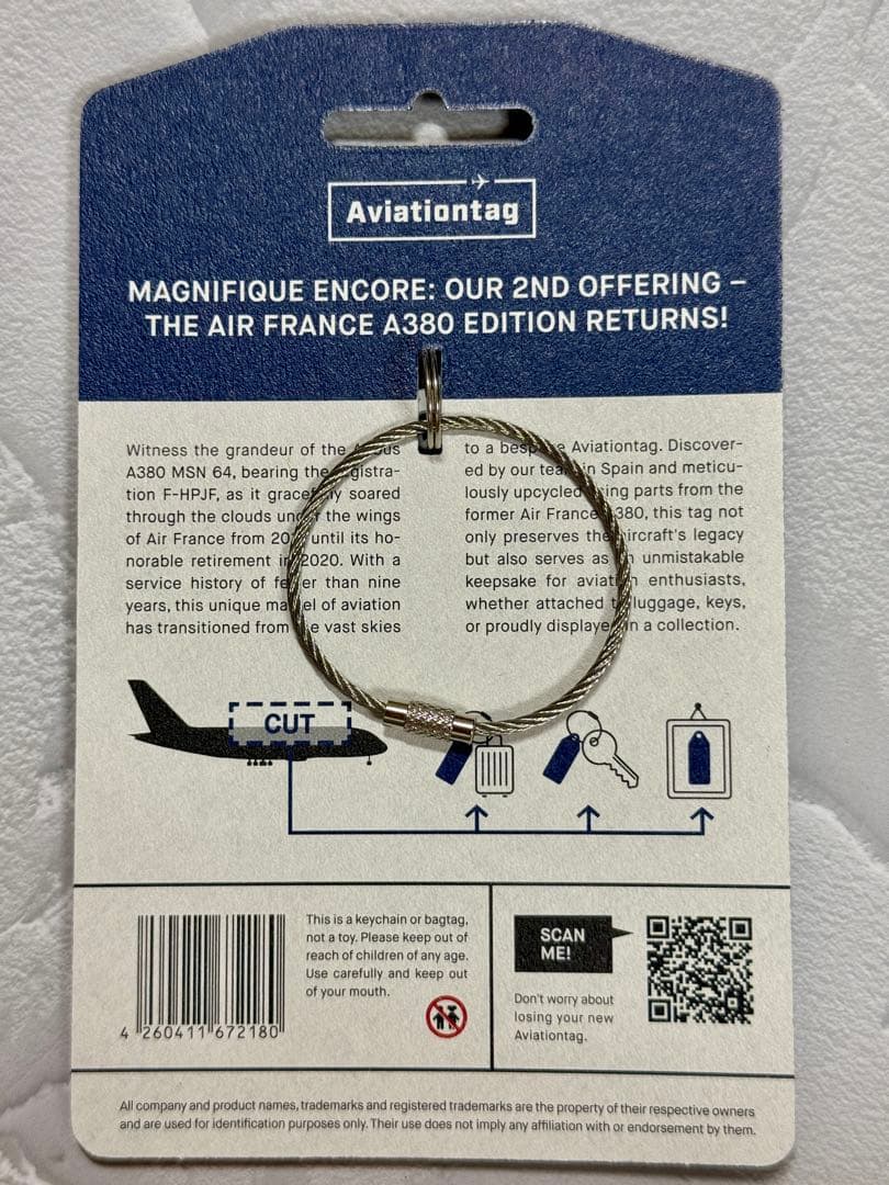 エールフランスA380 Aviationtag グレア材 F-HPJF