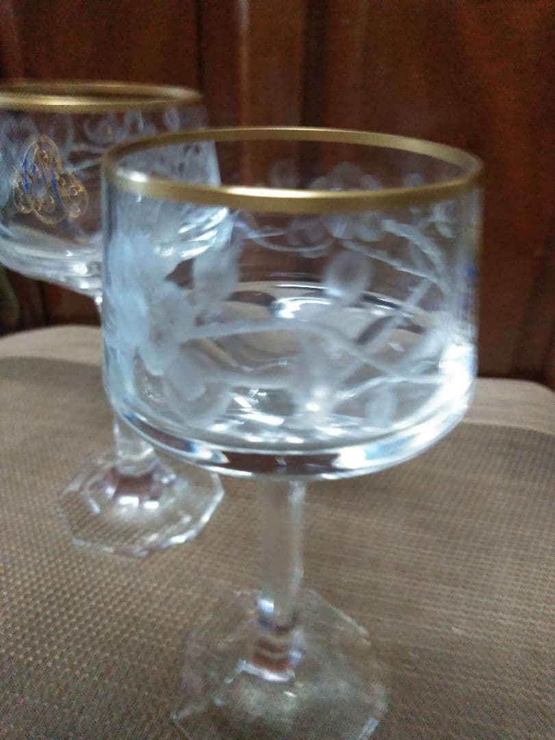 アンティークのモーザー　グラス2客