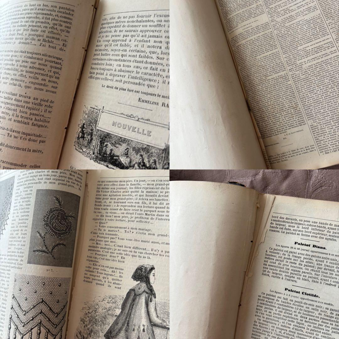 フランスアンティークファッションプレート合本 モード銅版画1867年