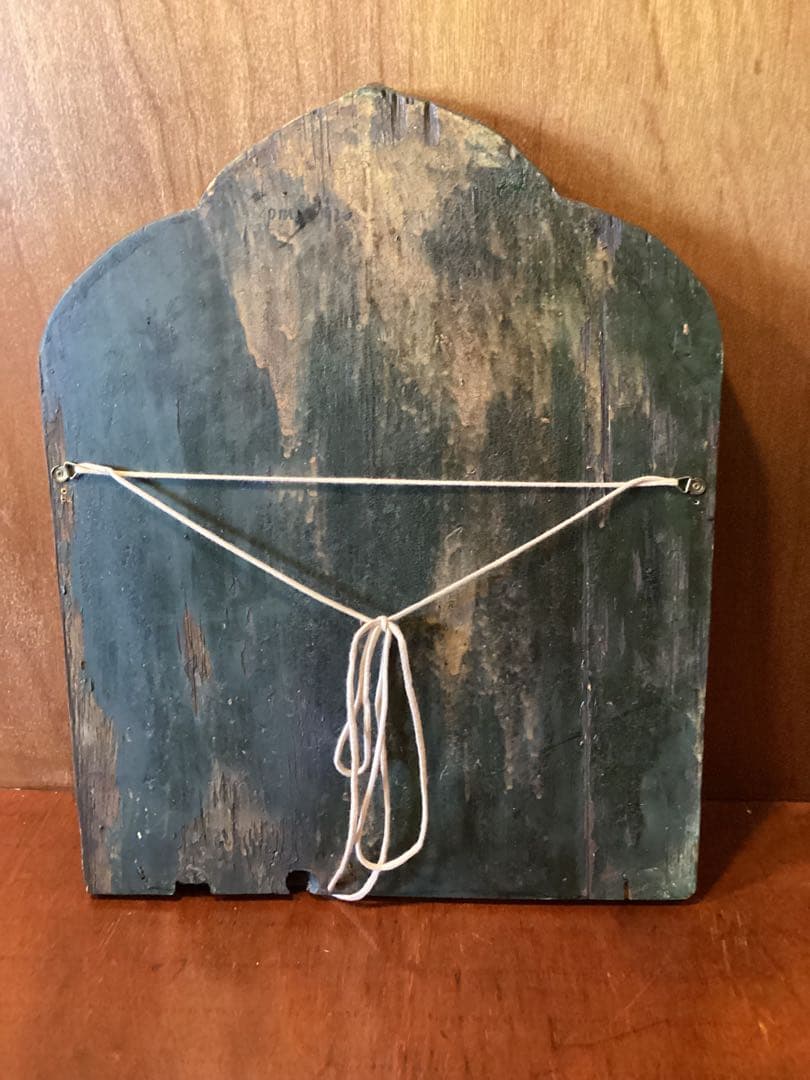 中国・雲南 シャングリラ　チベット文化圏 木製手描き花文様パネル　一点物