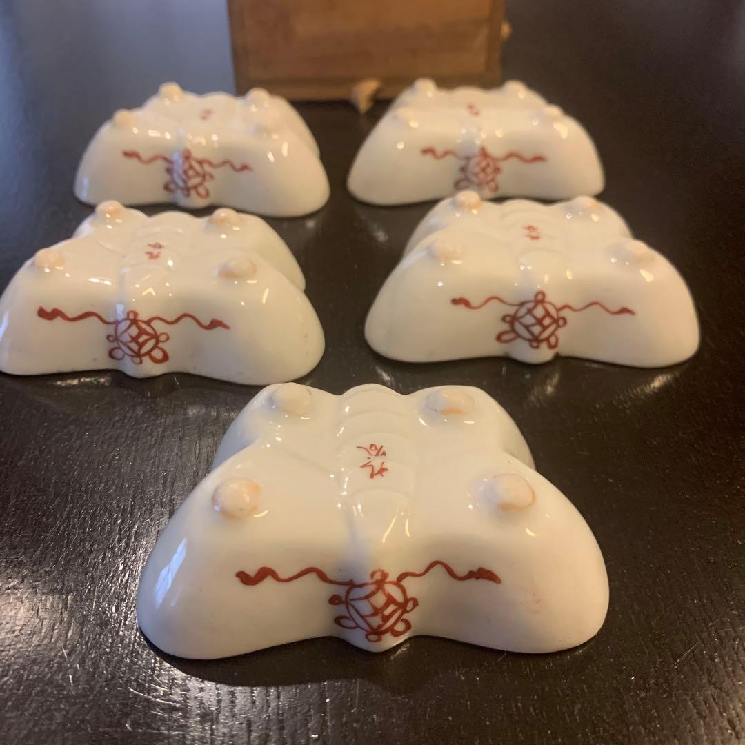 九谷　蝶形　変形豆皿　アンティーク