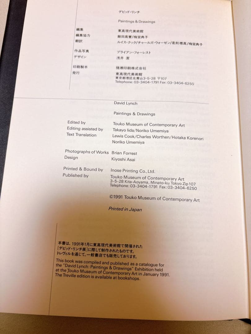 【初版】デビッドリンチ ペインティング&ドローイングアート本・チラシ付き