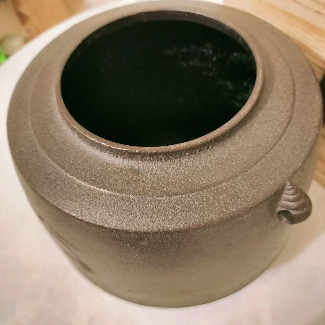 【美品】人間国宝 釜師 高橋敬典 筒釜　環付　共箱　共布　茶道具