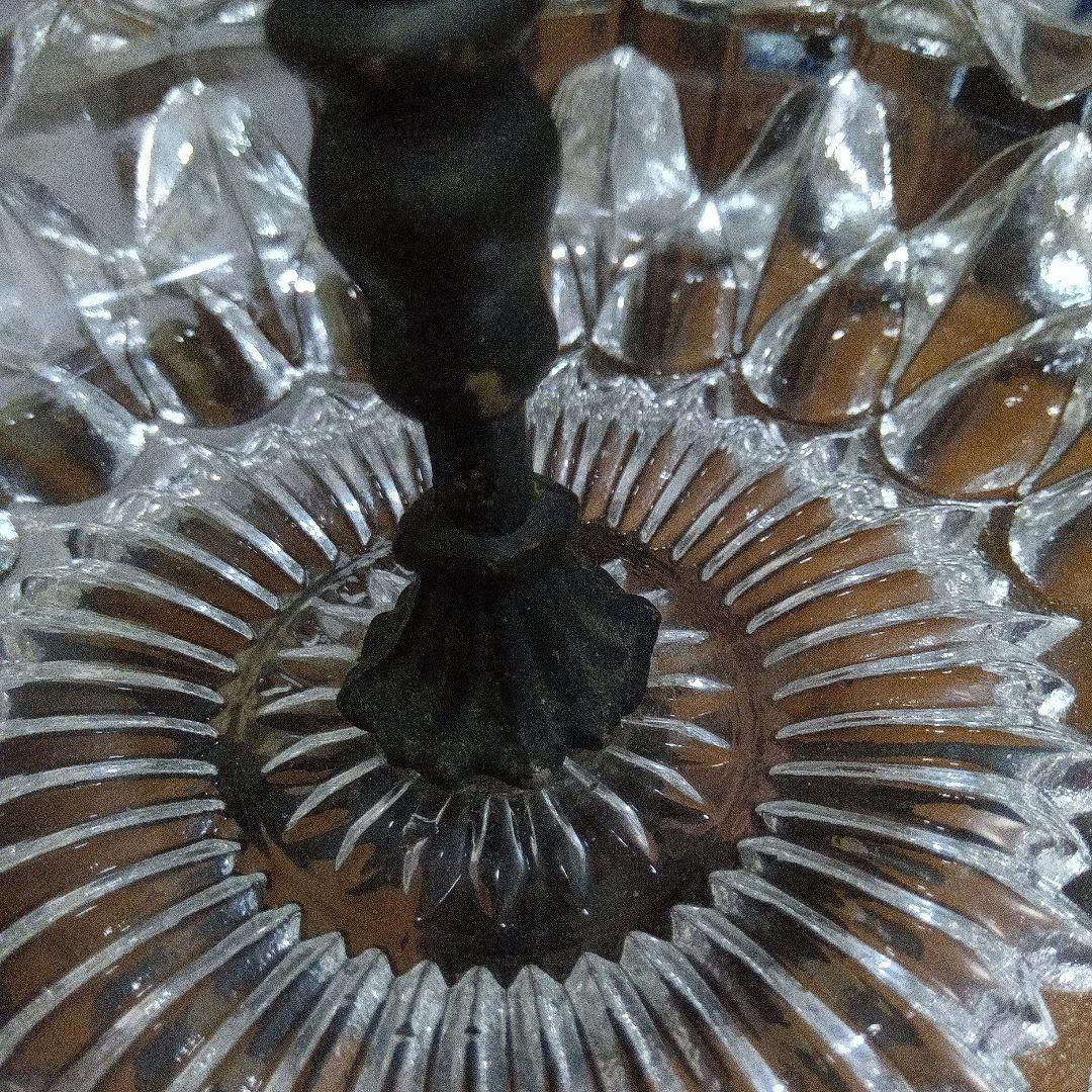 アンティーク ヨーロピアンクリスタルガラス スタンド灰皿