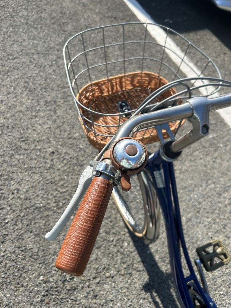 ネイビー シティサイクル 前カゴ付き 24インチ