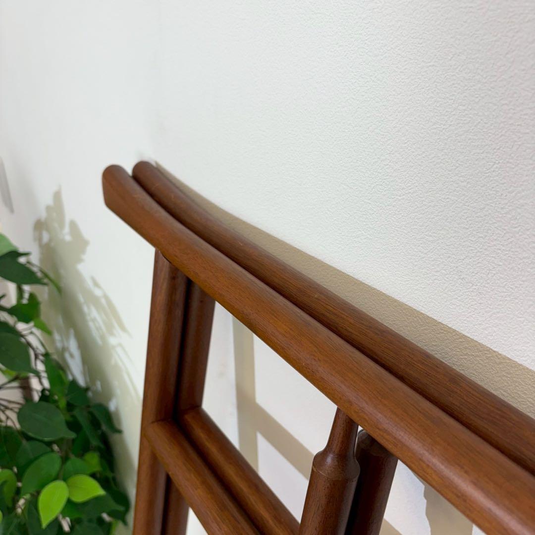 昭和レトロ 折りたたみ衣桁 古民具 欅 衣紋掛け 古道具 鋤彫 着物