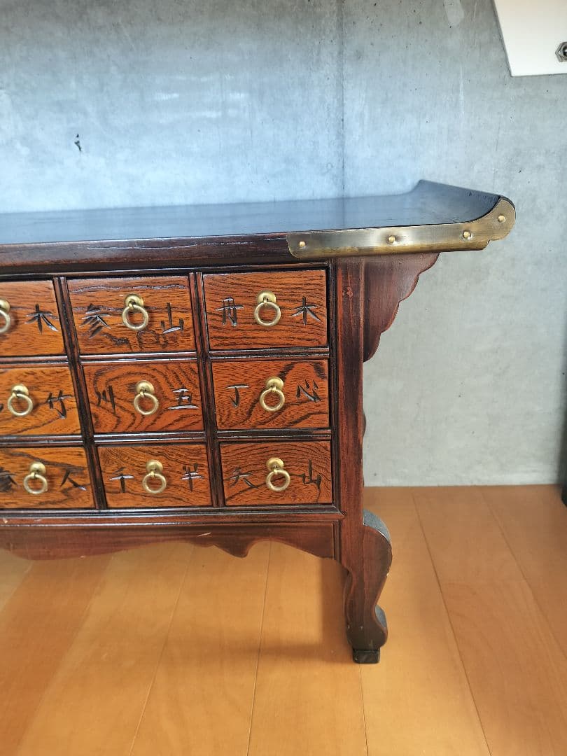 李朝家具 薬箪笥 百味箪笥 百目箪笥 18杯 W800×D300×H400mm