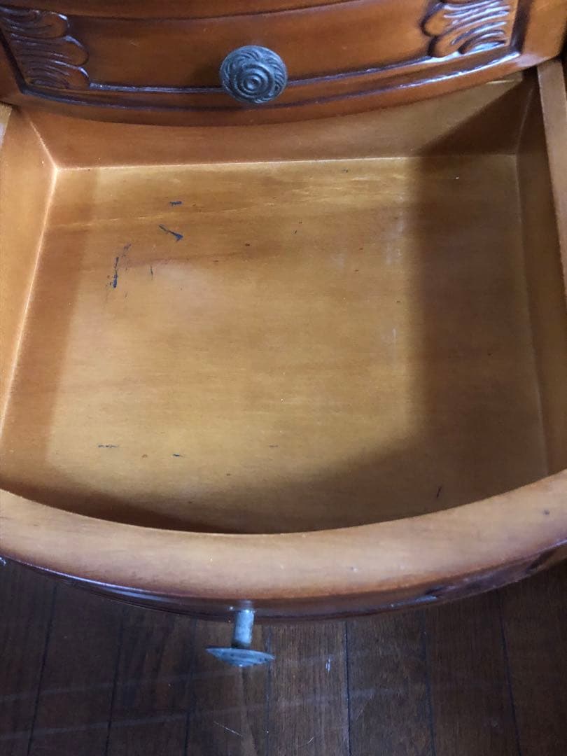 高級 ヴィンテージ 猫脚チェスト♦️彫刻 キャビネット♦️2段引出し付♦️送料込