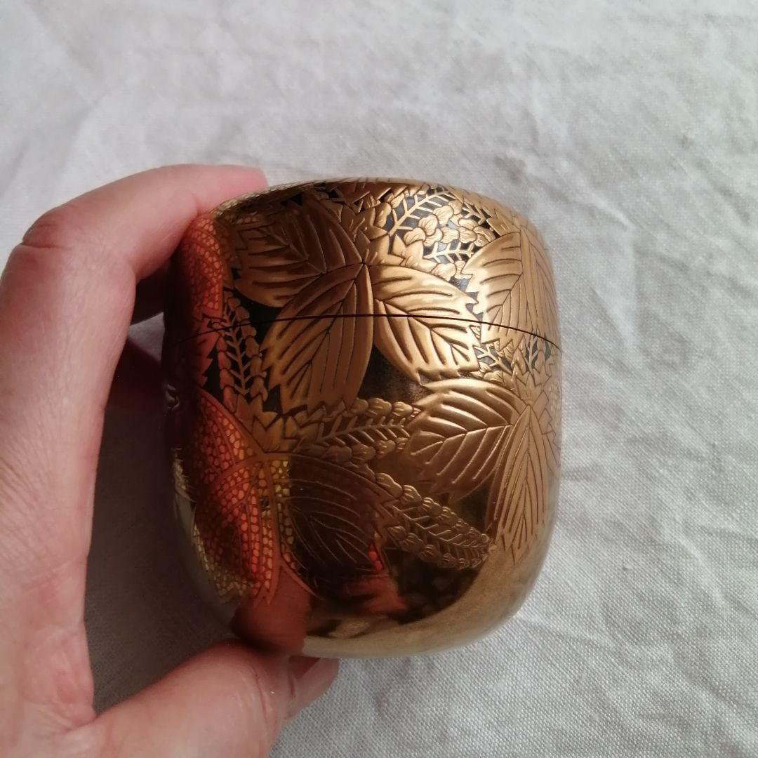 大棗　一后一兆作　桐蒔絵　鵬雲斎の花押付き