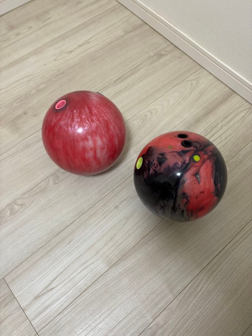 値下げ　ボウリング用バッグ 黒/ピンク 2個収納