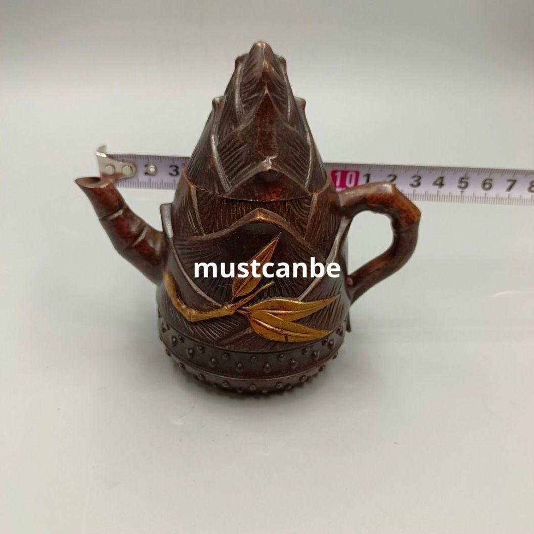 銅器 竹子茶壺 銅壺 茶道具 文房具 工芸品 置物