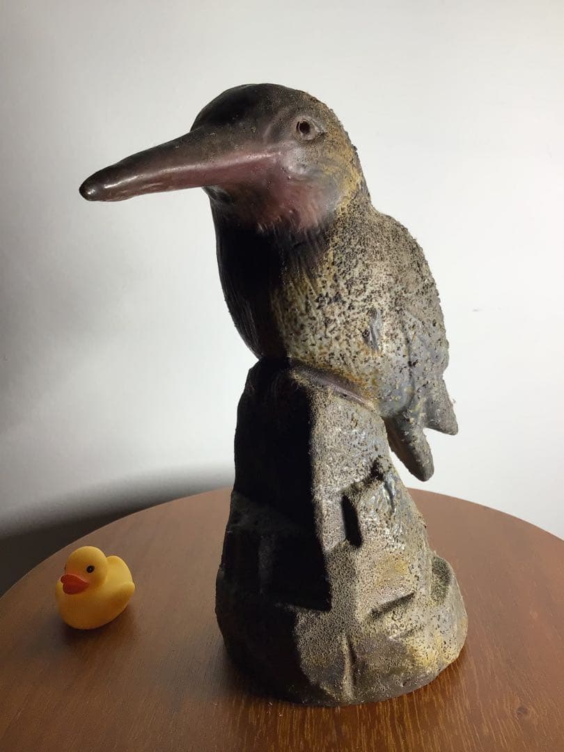 旧家初出し 備前焼 人間国宝 陶工 野鳥の置物 古美術品 時代物