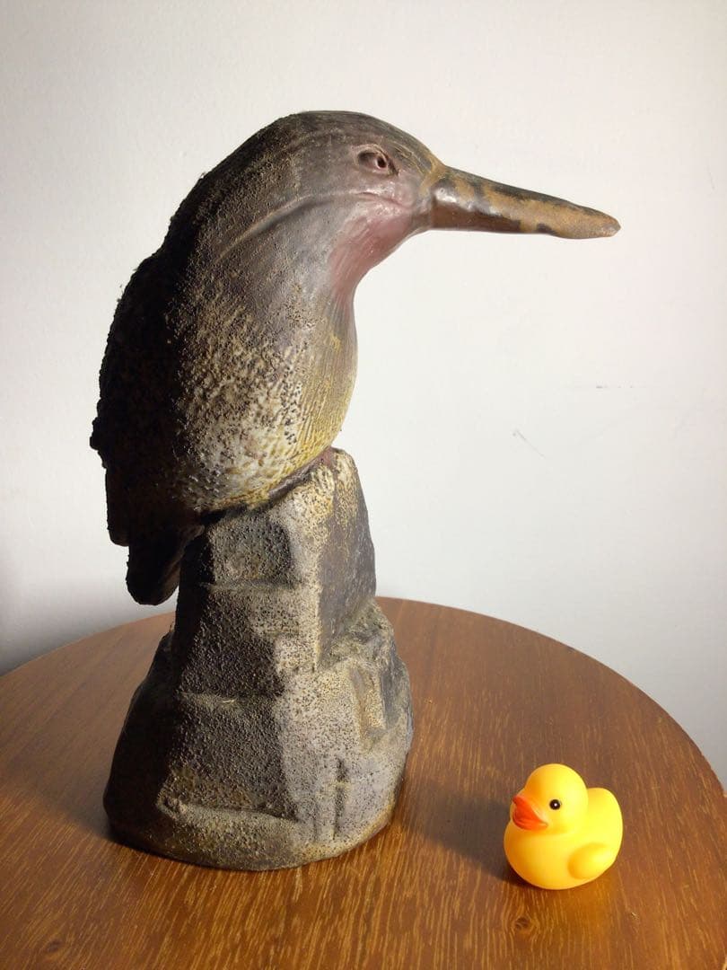 旧家初出し 備前焼 人間国宝 陶工 野鳥の置物 古美術品 時代物