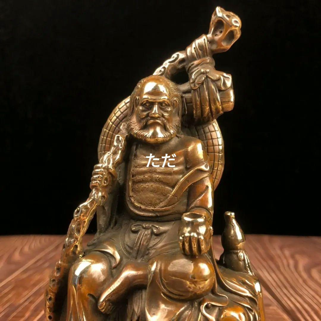 仏教美術 銅製仏像 沈思達磨祖師像 応接間 茶室 書斎 装飾品 工芸品 置物