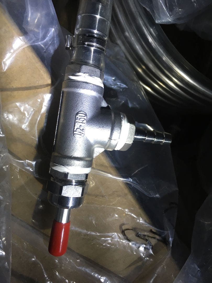 ワイン蒸留 二重管熱交換器 カウンターフロー冷却器 ステンレス　ビールの醸造にも