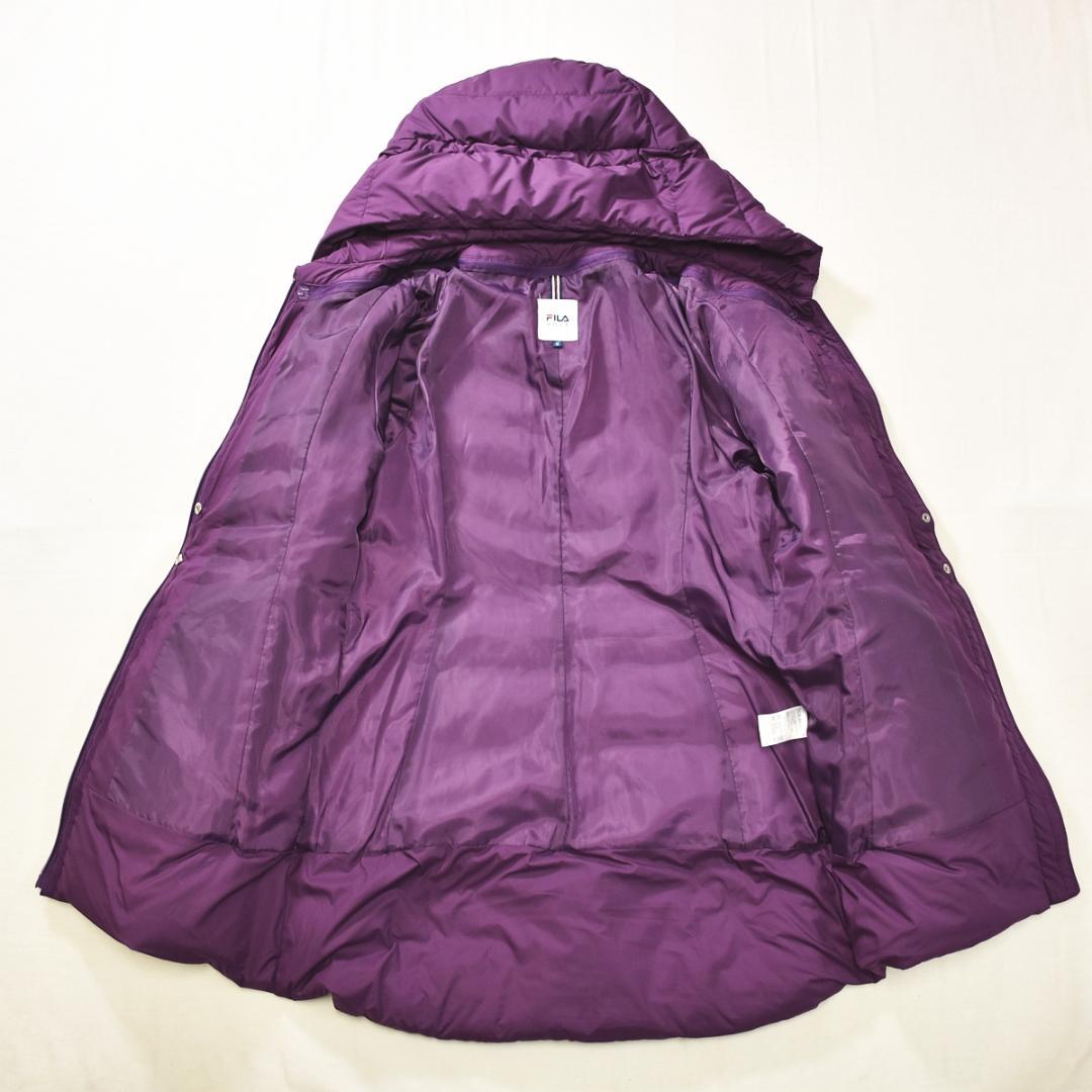 【人気】 【上質】 フィラゴルフ ロング ダウンジャケット M パープル ♪