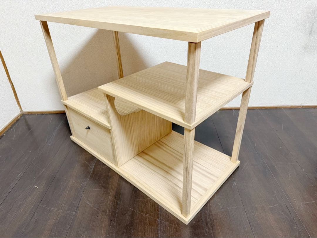 ほぼ未使用 茶道具 桐木地 利休袋棚 志野棚 組立式 炉用 利休好写し 紙箱