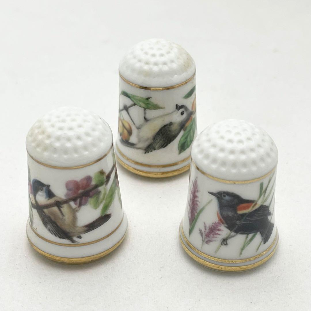 【美品】指ぬき シンブル 24個 庭園の鳥 フランクリン・ミント ガーデンバード