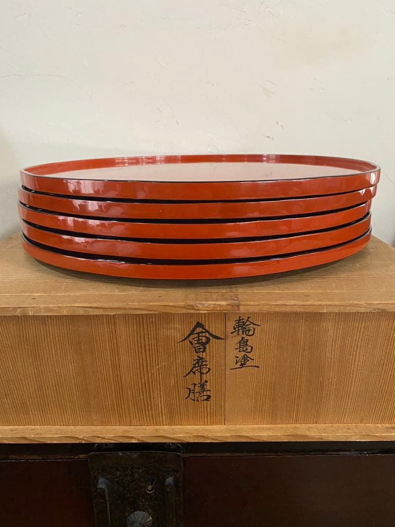 輪島塗　懐石道具　押切　お膳　お盆　5枚